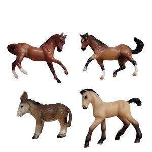 Vintage 1999 Breyer and schleigh Horses & Donkey Figurines Set Of 4 Collectibles